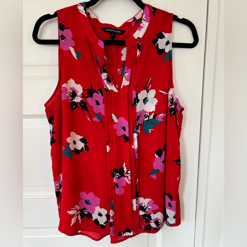 Red Floral Top